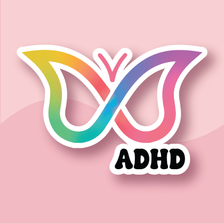 ADHD Neurodiversity Infinity Butterfly - Premium Waterproof Laminated Sticker -Just $5