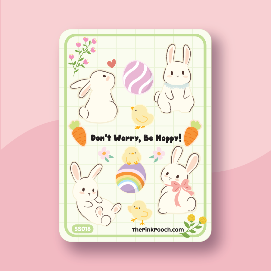 Spring Easter Bunny Sticker Sheet