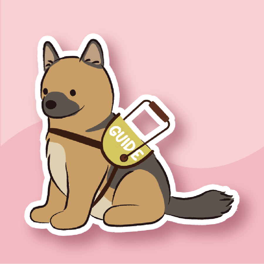 Guide Dog German Shepherd Sticker - Premium Waterproof Laminated Die Cut Sticker - Just $5