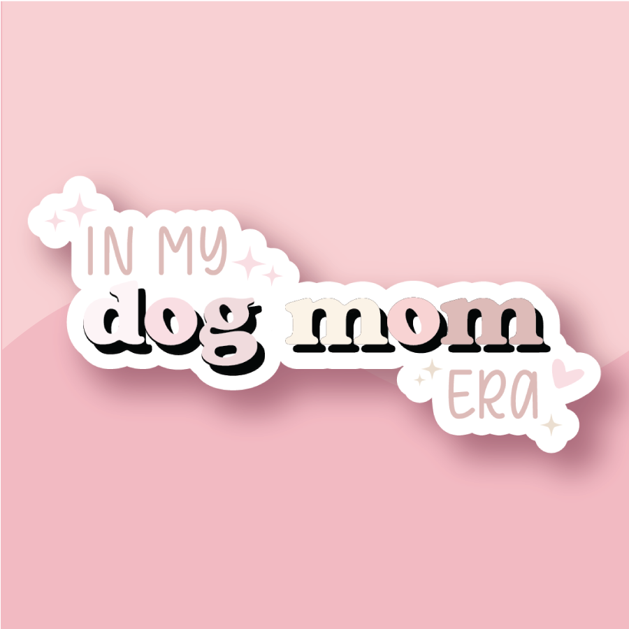 Pink gradient text saying in my dog era