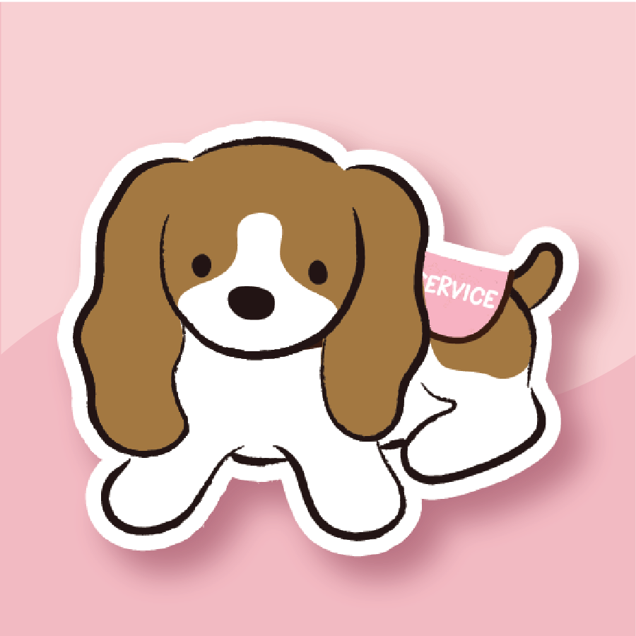 Service Dog Cavalier King Charles Spaniel Sticker - Premium Waterproof Laminated Die Cut Sticker - Just $5
