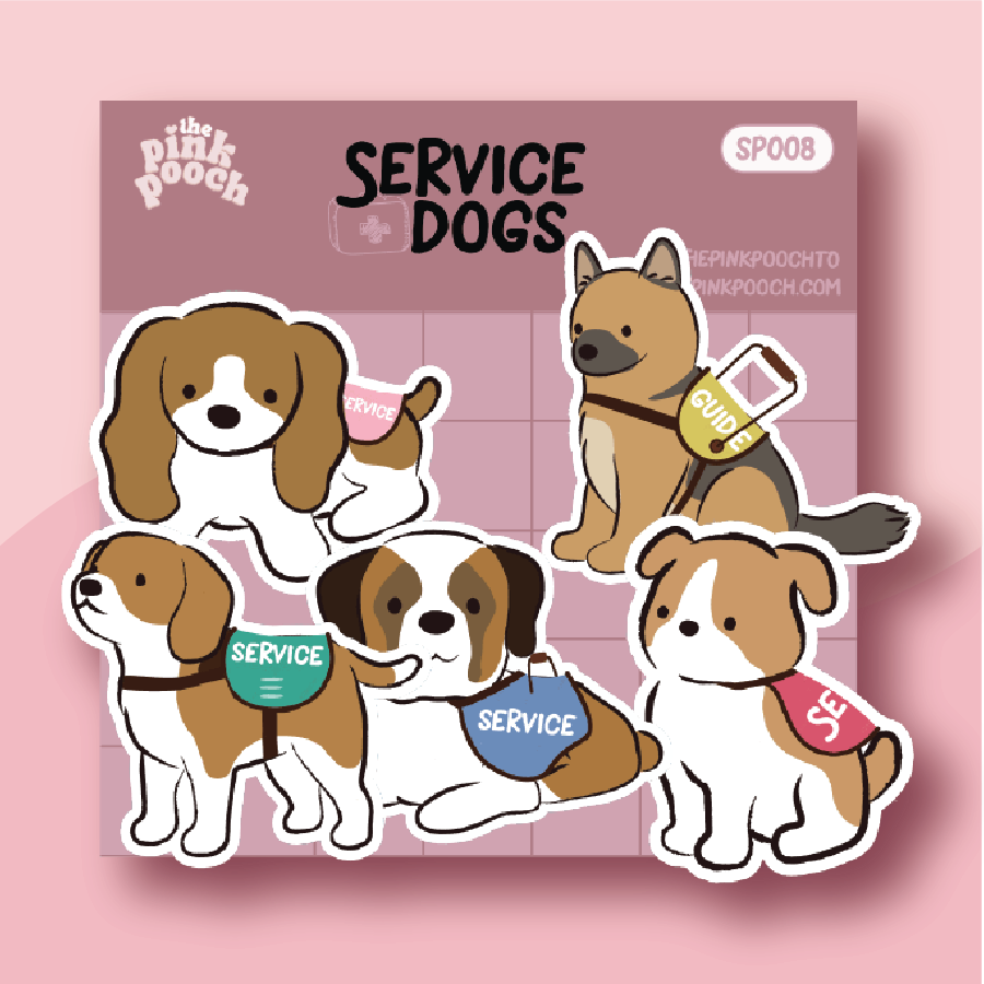 Service Dog Guide Dog Sticker Pack - Premium Waterproof Laminated Die Cut Sticker - Just $17