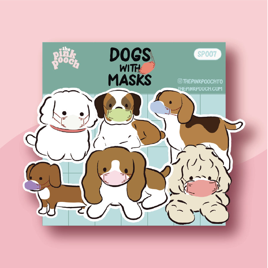 Dogs With Mask Stickers