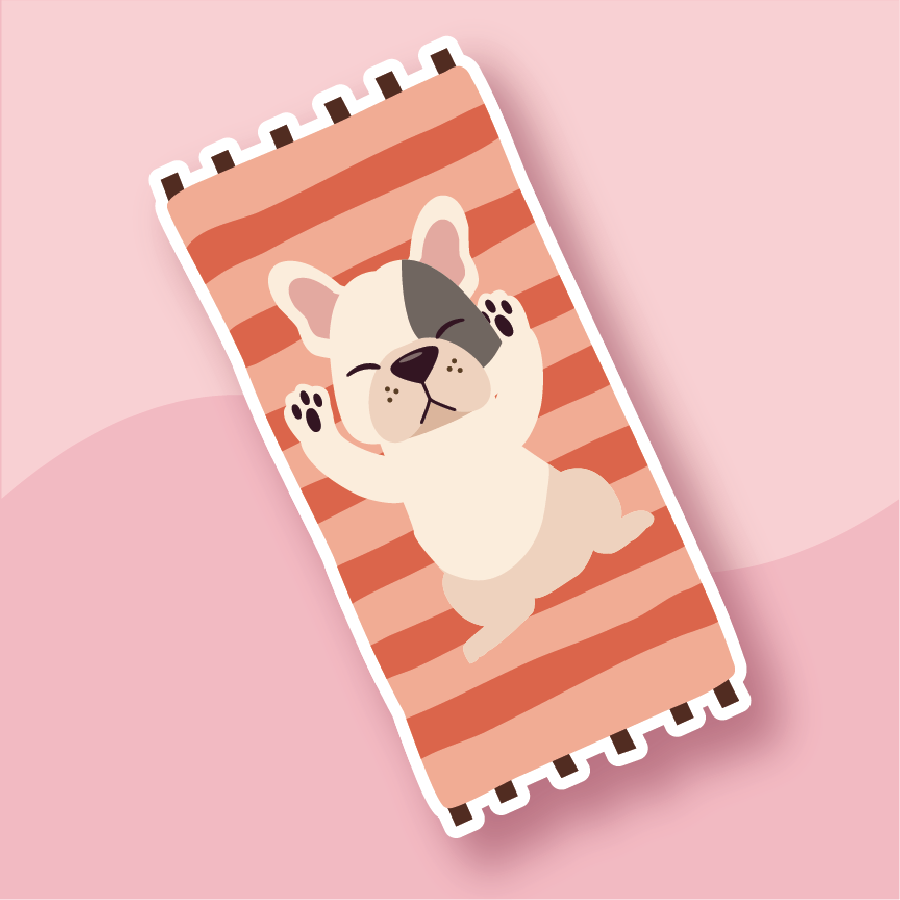 Summer Days French Bulldog Sunbathing Sticker - Premium Waterproof Laminated Die Cut Sticker - Just $5