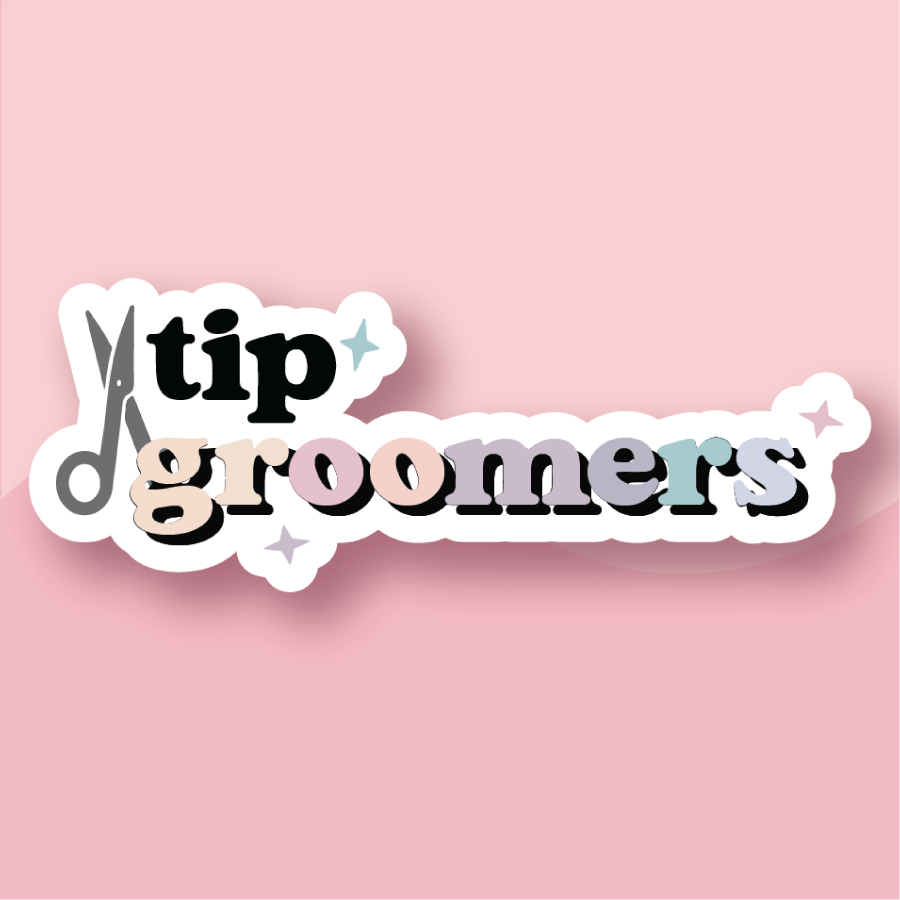 Tip Groomers Dog Sticker - Premium Waterproof Laminated Die Cut Sticker - Just $5