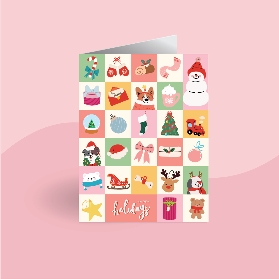 Playful Christmas Cards – Handmade A2 Holiday Card Set (Singles or Box of 6)