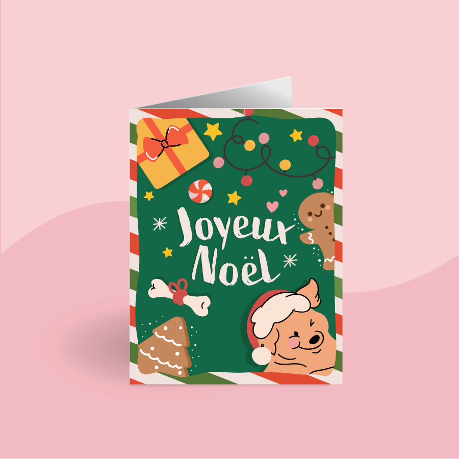 Handmade Dog Christmas Cards – A2 Holiday Card Set (Singles or Box of 6)