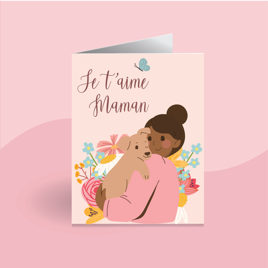 Je t’aime Maman Dog Card