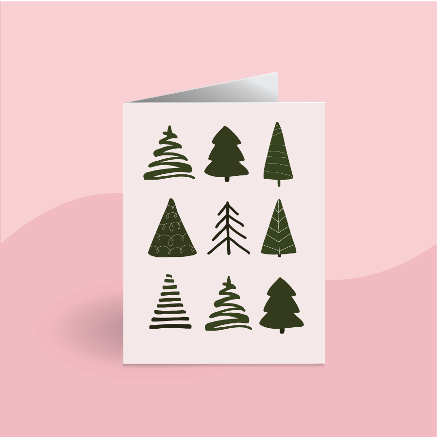 Minimalist Christmas Cards – Handmade A2 Holiday Card Set (Singles or Box of 6)