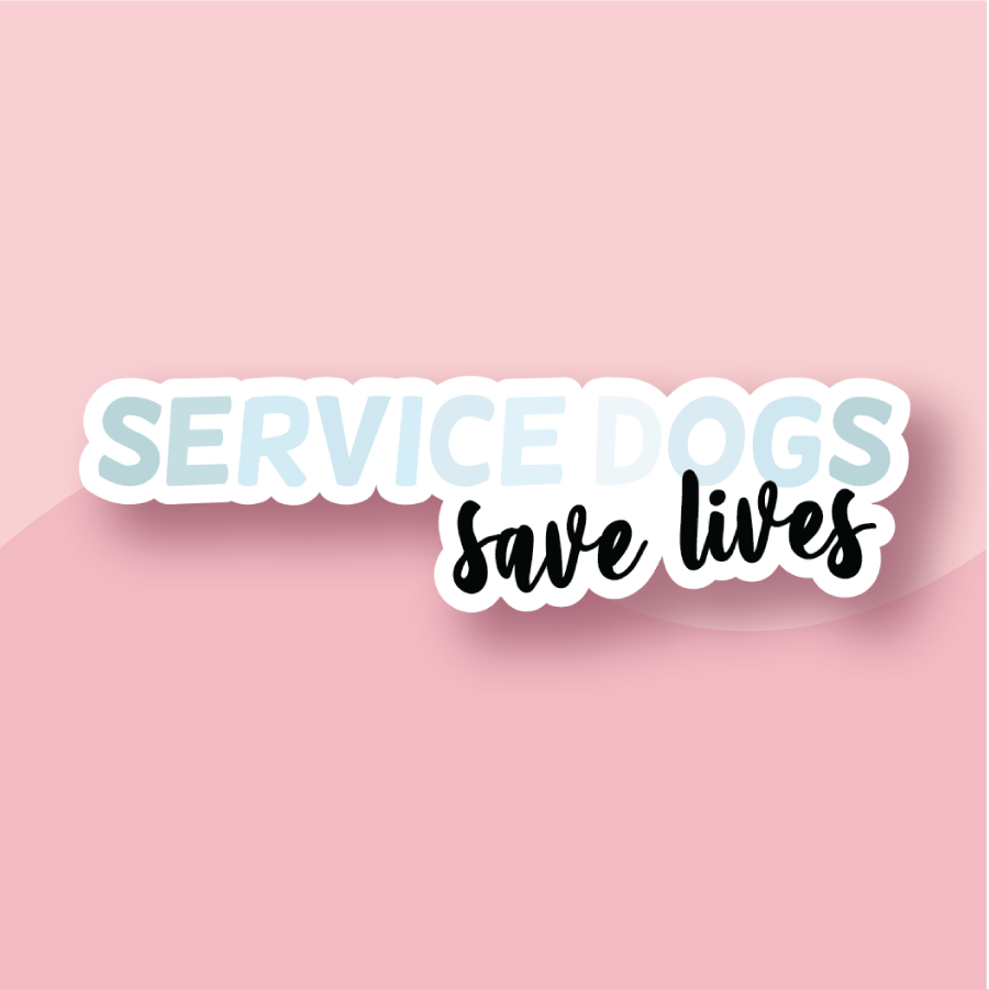 Save Dog Sticker Service Dogs Save Lives | Laminated Die Cut Sticker | The Pink Pooch
