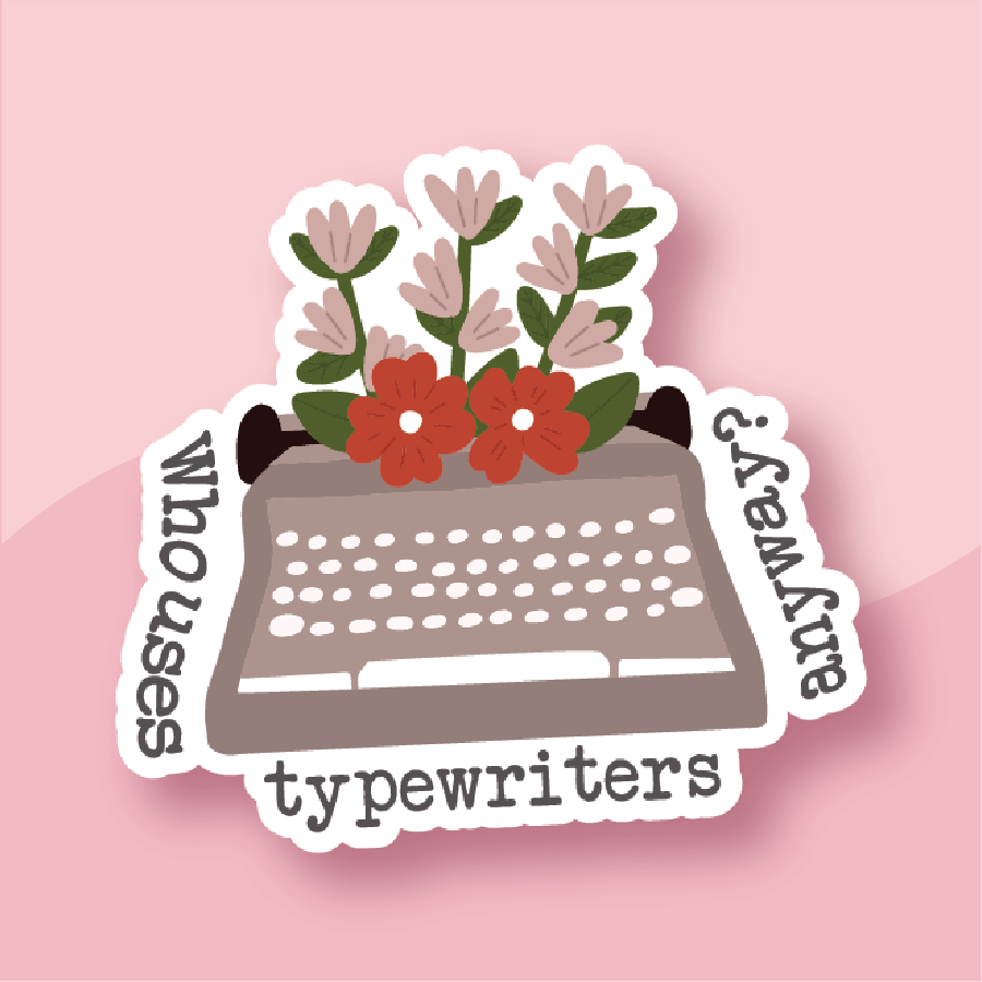 TTPD Typewriter with Flowers Sticker - Premium Waterproof Laminated Die Cut Sticker - Just $5